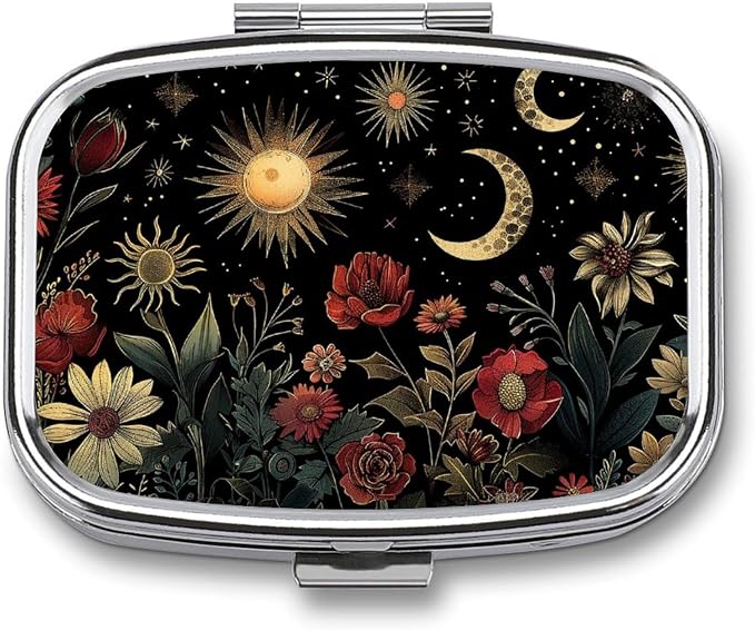 Metal 2 Compartment Pill Organizer Travel Friendly Portable Compact Pill Box by Unknown