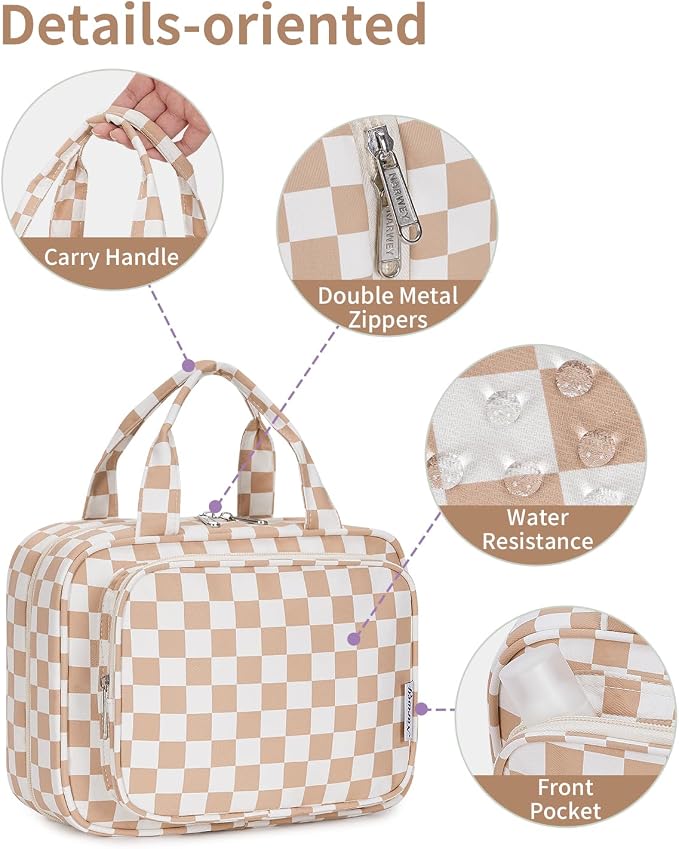 Narwey Hanging Toiletry Bag for Women Travel Makeup Bag Organizer Toiletries - Image 5