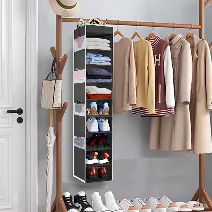 Large-Sized Hanging Shoe Organizer 10-Shelf, Sturdy Hanging Closet Organizer - Image 2