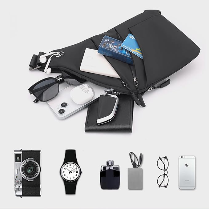 Anti Theft Crossbody Bags for Women Men, Slim Sling Bags - Image 3