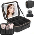 Travel Makeup Bag with LED Mirror, Cosmetic Bags by Emdelifo
