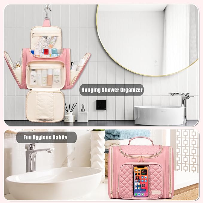 Travel Toiletry Bag for Women, Hanging Toiletry Bag, Bathroom Bag Portable - Image 8
