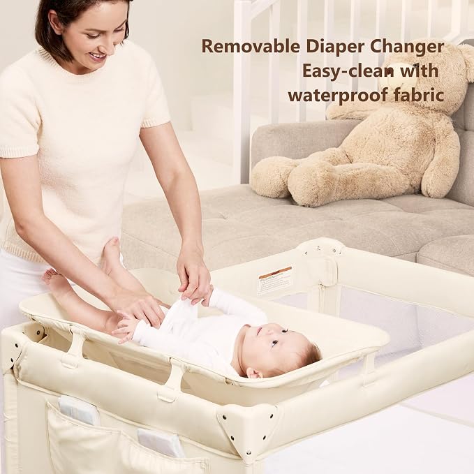 ANGELBLISS Baby Bassinet Bedside Crib, Pack and Play - Image 5