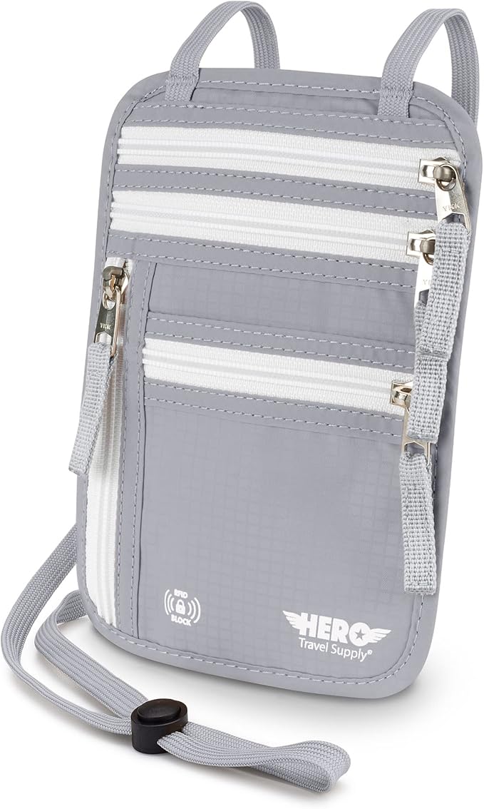 HERO Neck Wallet, RFID Blocking Passport Holder by HeroTravelSupply