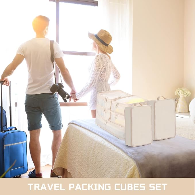 Reginary 6 Set Travel Packing Cubes Luggage Organizer Set Lightweight Suitcase - Image 6