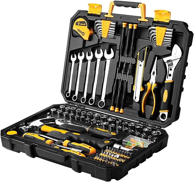 DEKOPRO 158 Piece Tool Set-General Household Hand Tool Kit, Auto Repair Tool Set by DEKOPRO