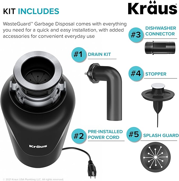 KRAUS Forteza™ 33” Dual Mount 60/40 Double Bowl Granite Kitchen Sink in Black - Image 9