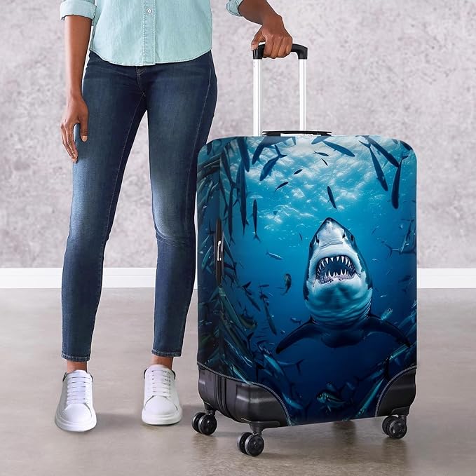 Seadworld Shark Luggage Cover 22-25 Inch High Elastic Thickened Travel Suitcase - Image 4