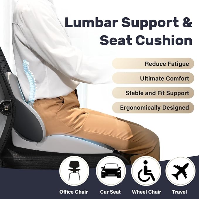 Coverado Seat Cushion and Lumbar Support Pillow - Image 2