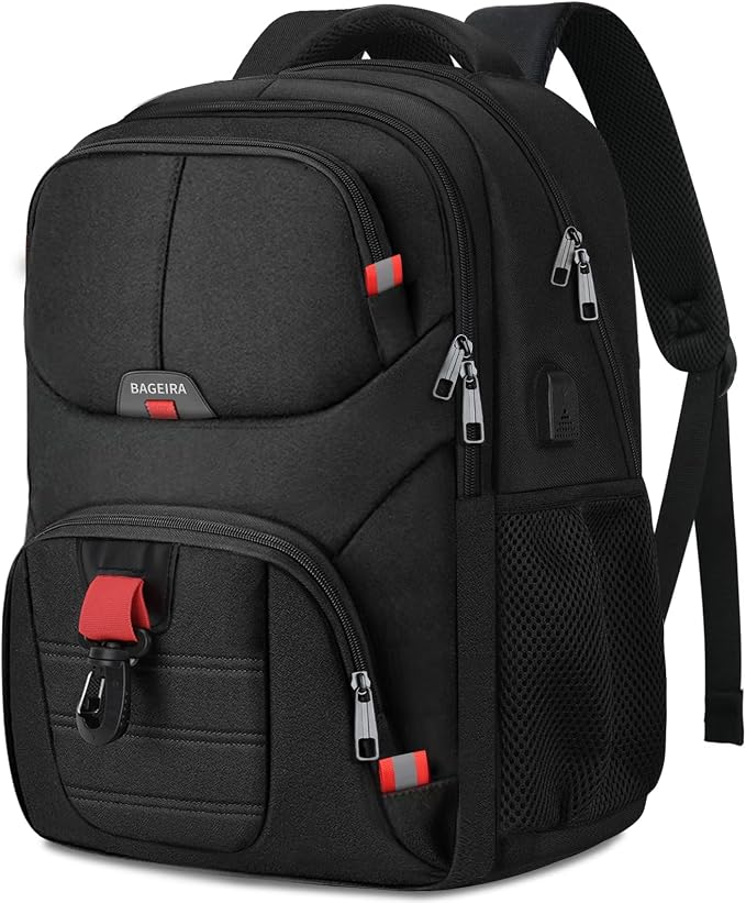 Black Backpack for Men Women, School Backpack for Boys Girls Teens, Backpacks by BAGEIRA