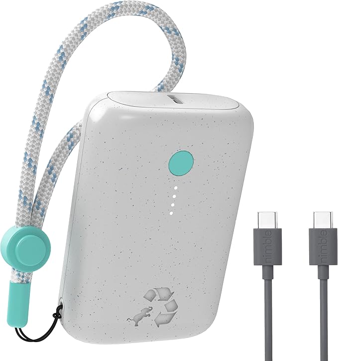 Nimble Champ Portable Charger, 000mAh Power Bank Fast Charging, 20W Dual USB-C by Nimble