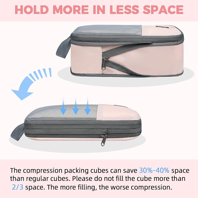 BAGAIL 6 Set/4 Set Lightweight Compression Packing Cubes - Image 6