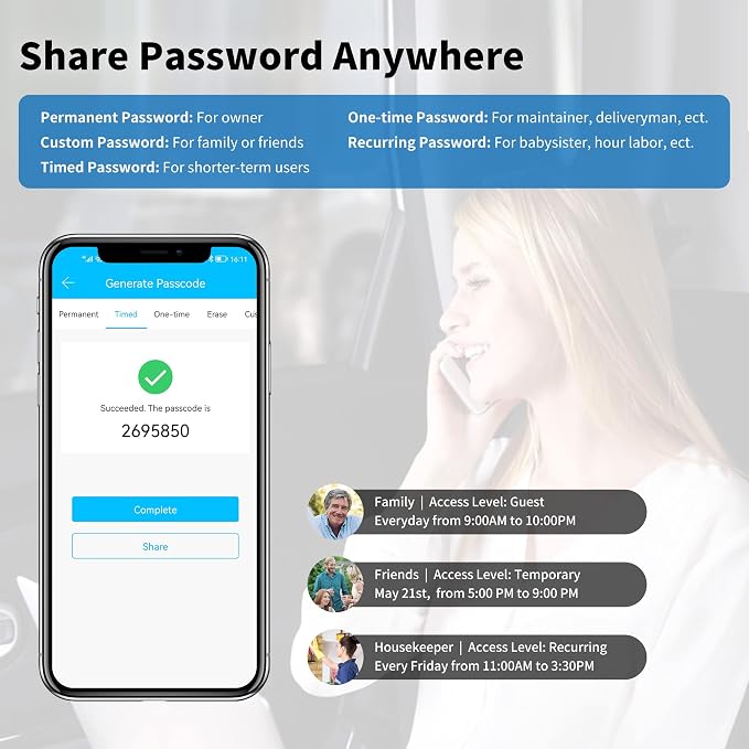 Smart Lock, CATCHFACE Fingerprint Door Lock TTLock Smart Door Knob Smart Door - Image 4