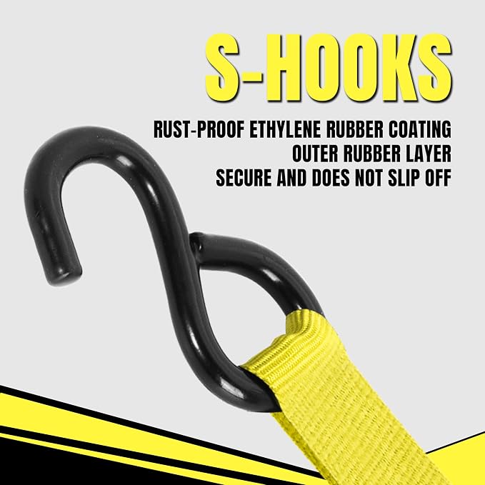 Cartman Ratchet Tie Down, 4Pk 15Ft, 500Lbs Load Cap/ 1500Lbs Break Strength - Image 5