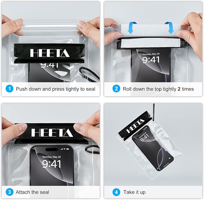 HEETA 5-Pack Clear Waterproof Dry Bag, Water Tight Cases Pouch Dry Bags - Image 8