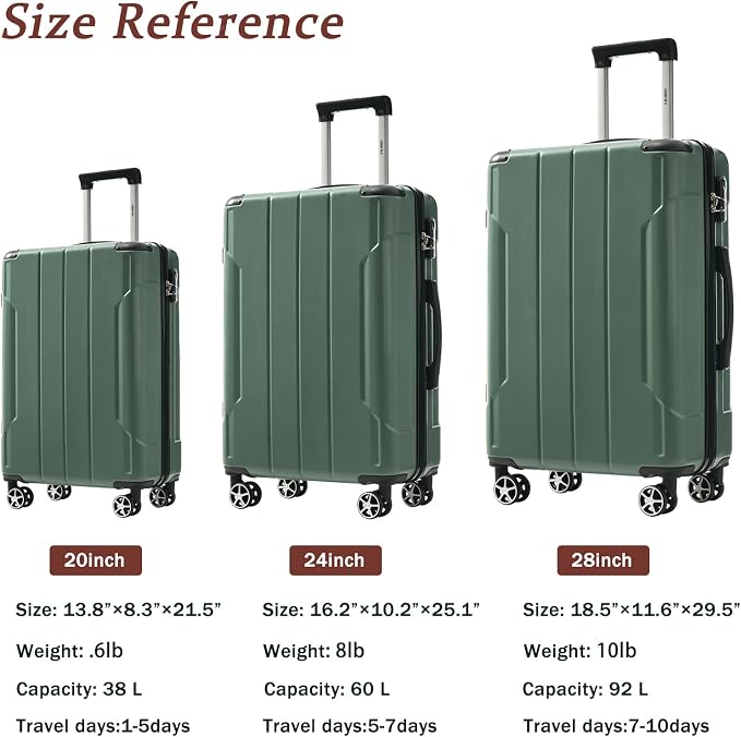 Merax Luggage Sets 3-Piece Hardshell - Image 2
