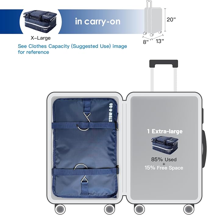 Grand Fusion Stow-N-Go Travel Luggage Organizer – Portable Hanging Travel - Image 3