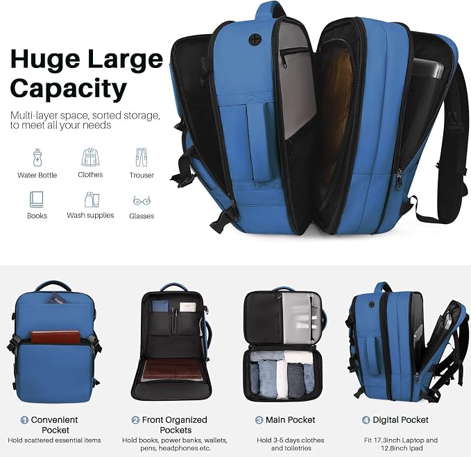 Travel Backpack Carry On Flight Approved, Lightweight Large Travel Backpack - Image 4