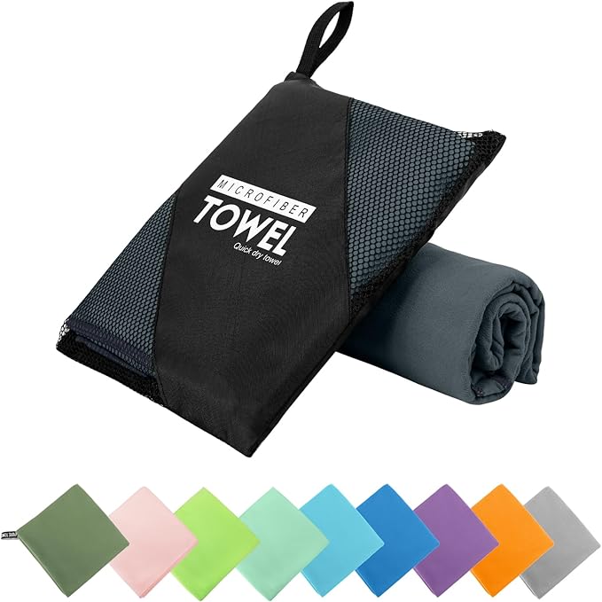 Microfiber Travel Towel, Soft Lightweight Quick Dry Towel, Super Absorbent by ZIUDBOC