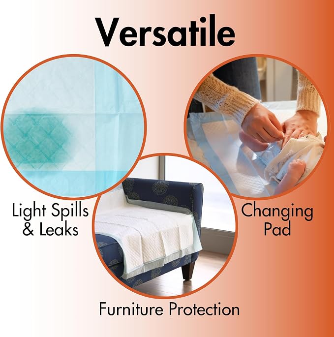 Caring Disposable Underpads, Baby Changing Liner Pads, Moderate Absorbency - Image 6