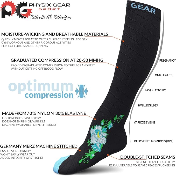 Physix Gear Compression Socks 20-30 mmHg - Image 3