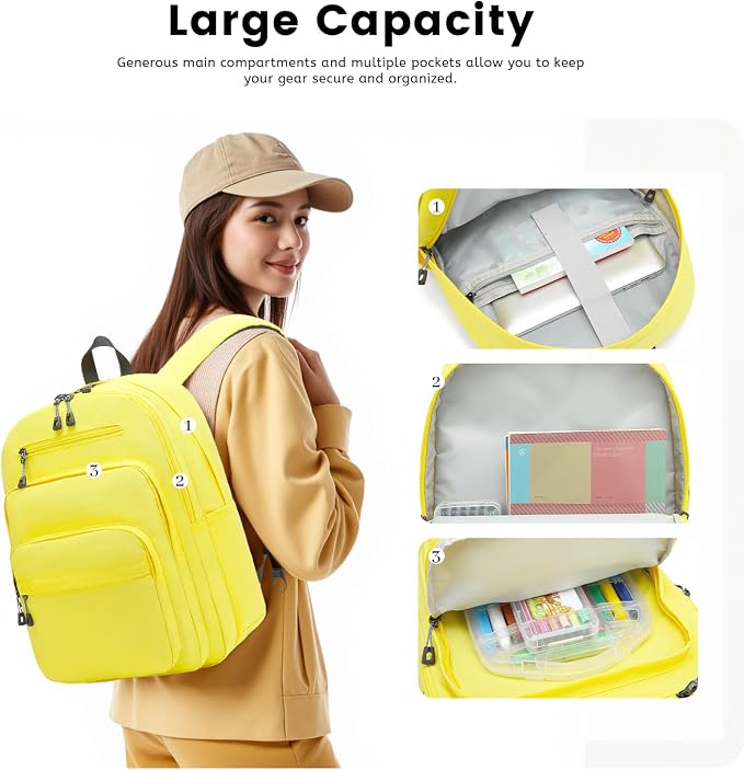 Lanola Basic Multi-Pocket Multipurpose Backpack Classical Water Resistant - Image 3