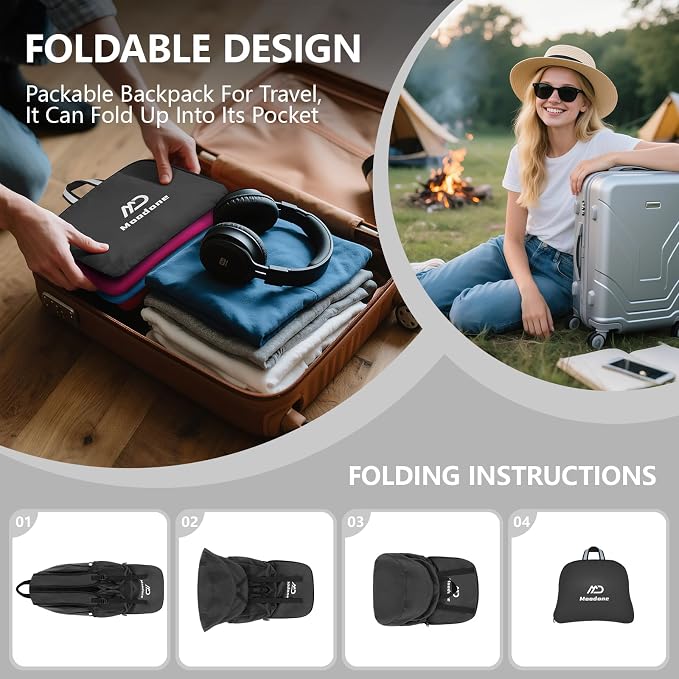 20L Ultra Lightweight Packable Backpack，Handy Foldable Waterproof Daypack - Image 3