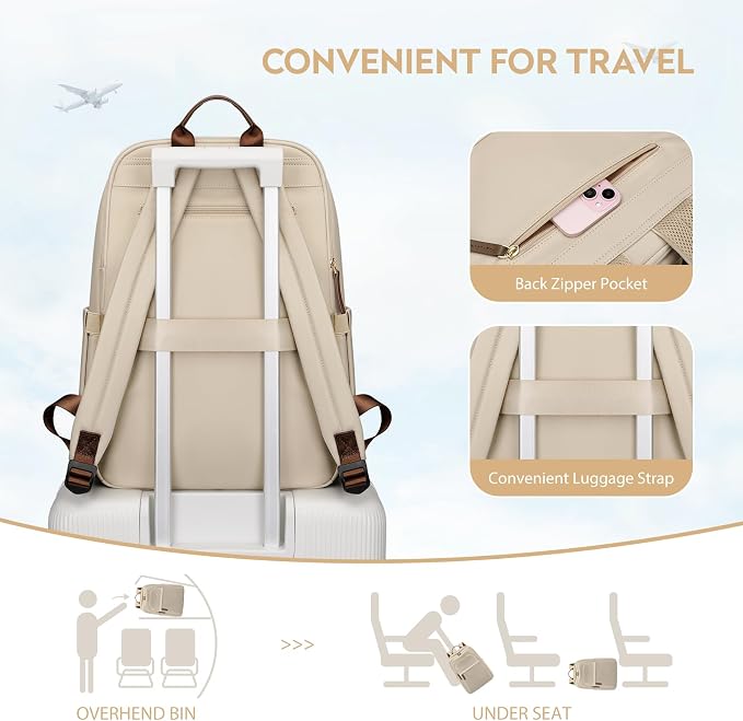 Hiking Travel Backpack for Women Casual Business Weekender Multilayer Laptop Bag - Image 8