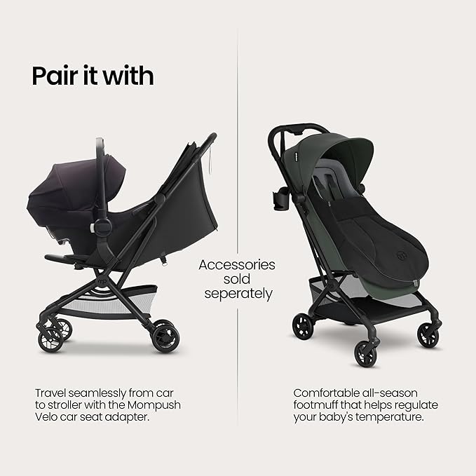 Mompush Velo Lightweight Travel Stroller – One-Hand Fold, Ultra-Compact & - Image 7