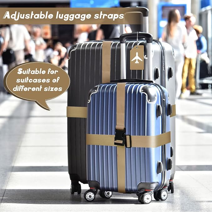 Weewooday 8 Pcs Luggage Straps Suitcase Tags Set - Image 5