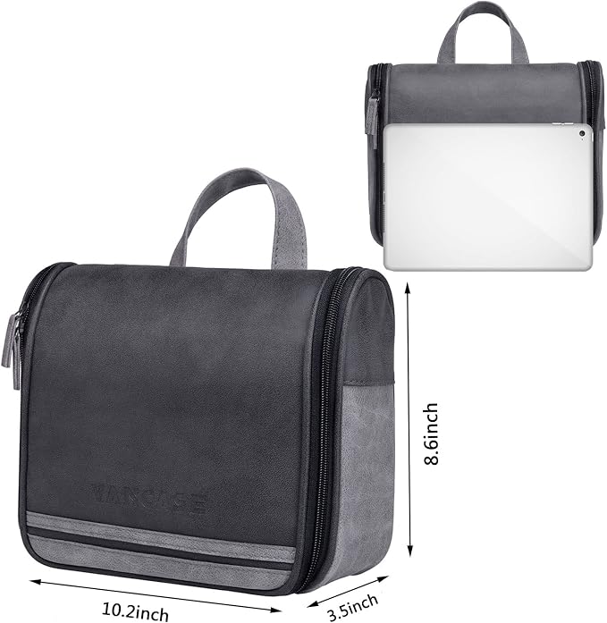 Hanging Toiletry Bag for Men VANCASE Vintage Leather Shaving Dopp Kit Medium - Image 6