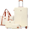 Hoteel 4 Piece Luggage Set Carry on ABS+PC Hard Shell Suitcase by HOTEEL