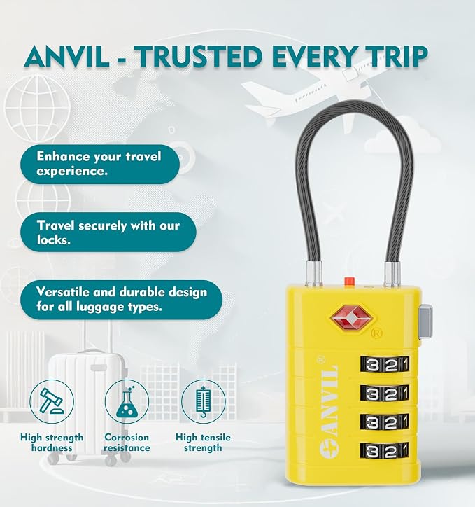ANVIL 4 Digit Luggage Locks, TSA Locks - Image 4