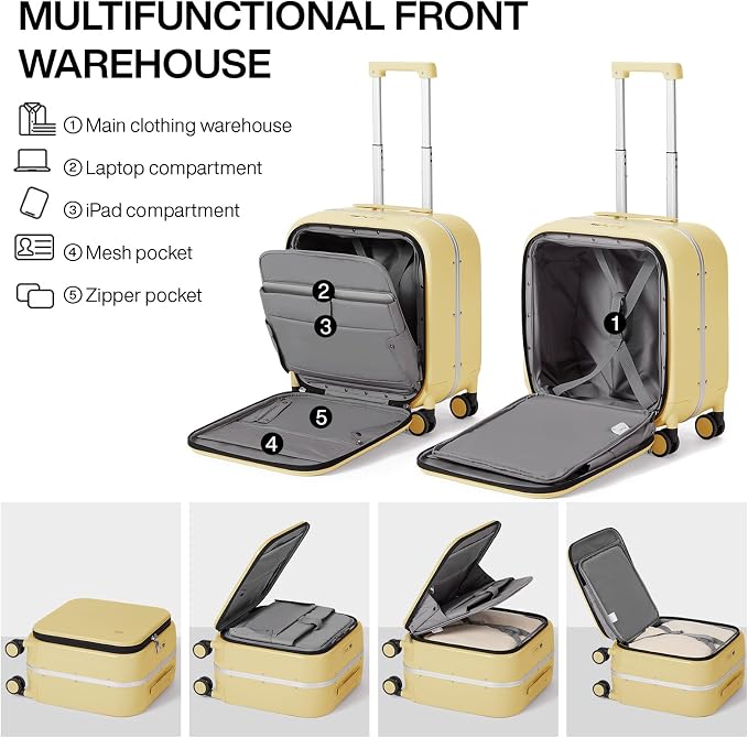 mixi Carry On Luggage, 18” Suitcase - Image 4