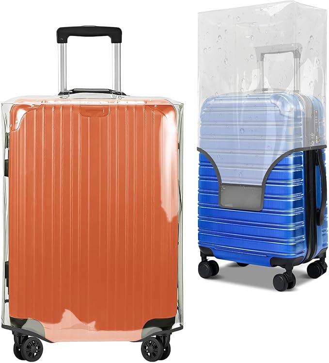 Clear Luggage Cover for 30 inch Suitcase Tsa Approved Thicken PVC Plastic by WelcomeToJZRSuitcase