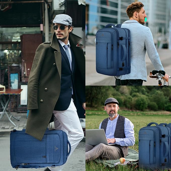 Large Travel Laptop Backpack for Men, 50L Carry On Backpack, Expandable Laptop - Image 9