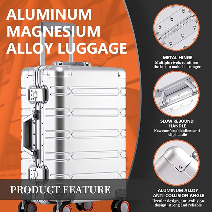 WEICHEN All Aluminum Magnesium 24 Inch Luggage - Image 2