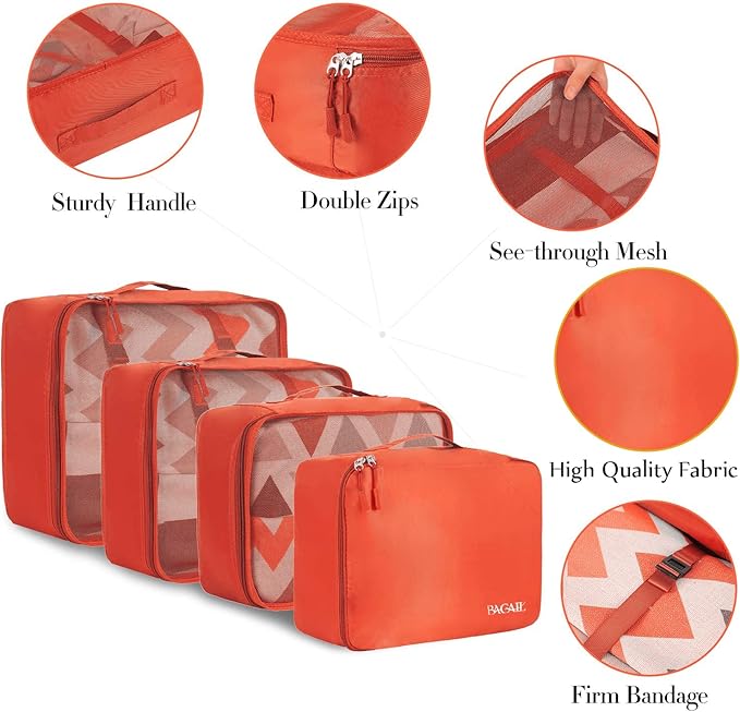 BAGAIL 8 Set Packing Cubes Luggage Packing Organizers - Image 4