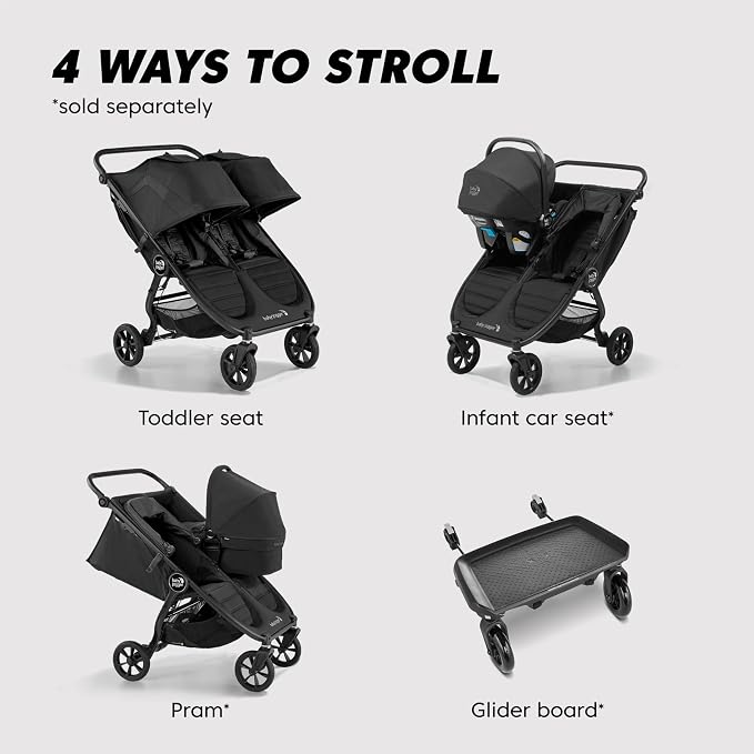 Baby Jogger City Mini GT2 All-Terrain Double Stroller Jet Black Perfect - Image 5