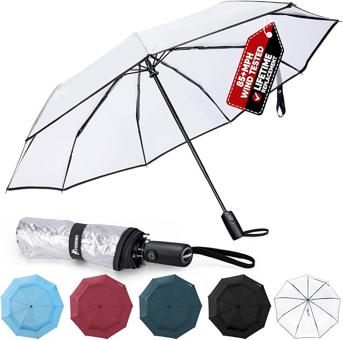 PTEROMY Windproof Compact Travel Umbrellas by PTEROMY
