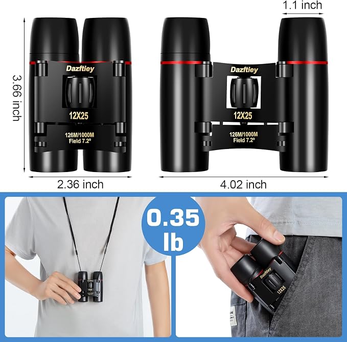 12x25 Small Compact Binoculars for Adults & Kids - Image 5