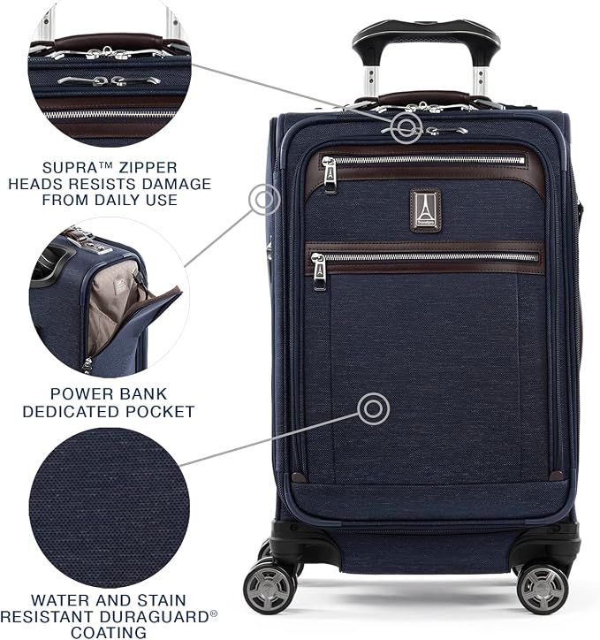 Travelpro Platinum Elite Softside Expandable Carry on Luggage, 8 Wheel Spinner - Image 3