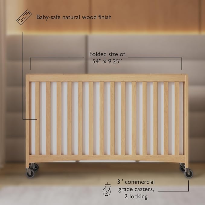 Foundations Full Size Travel Sleeper Folding Hotel Crib and Sheet Bundle - Image 4