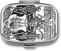 Metal 2 Compartment Pill Organizer Travel Friendly Portable Compact Pill Box by Choosetheproductsyoulike
