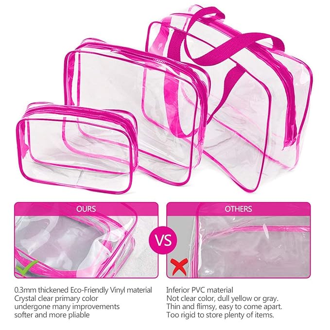 4Pcs Crystal Clear PVC Travel Toiletry Bag Kit - Image 4
