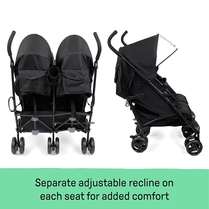 Summer Infant 3Dlite Folding Lightweight Side by Side Double Stroller - Image 7
