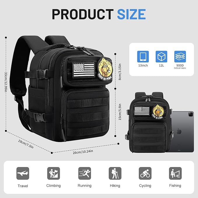 kcross 12L Mini Tactical Backpack - Image 4