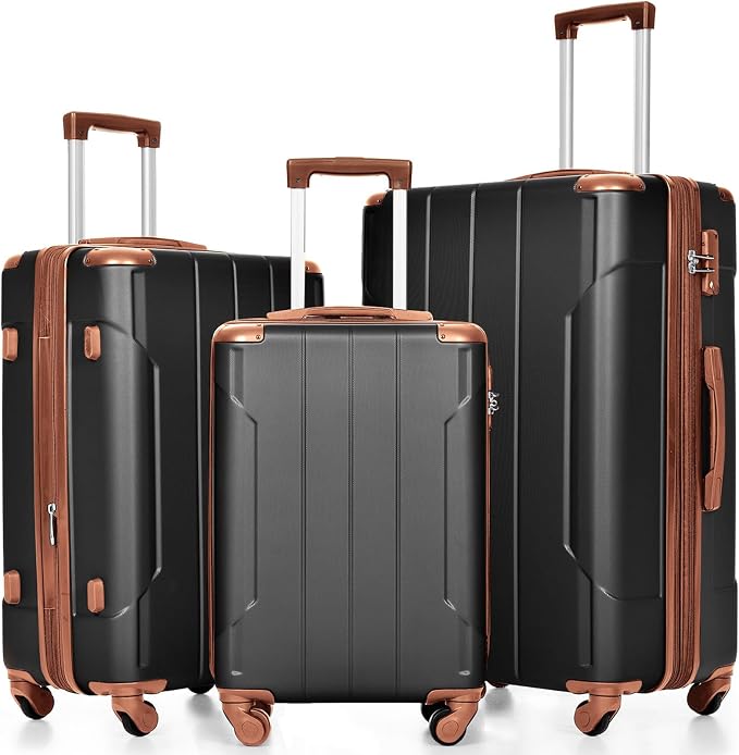 Merax Luggage Set 3 Piece Expandable Lightweight Spinner Suitcase by Merax