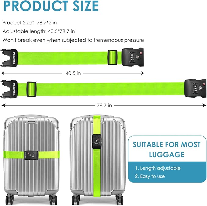 Travel Inspira Luggage Straps for Suitcases - Image 5