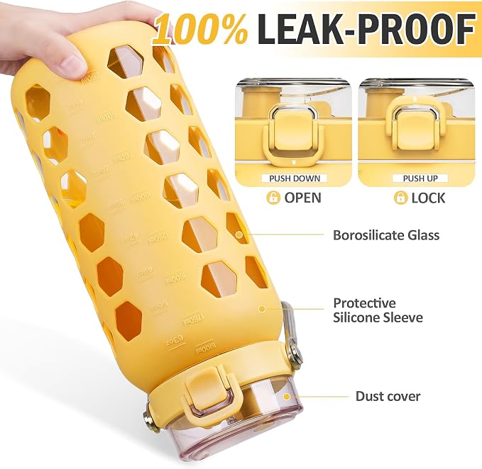 MUKOKO 64oz Glass Water Bottles - Image 4